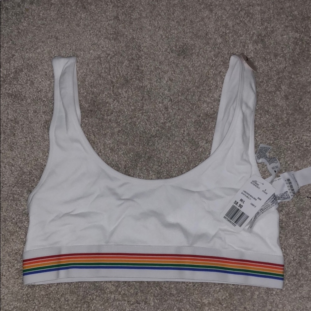 Cute white & rainbow Bralette! 🌈